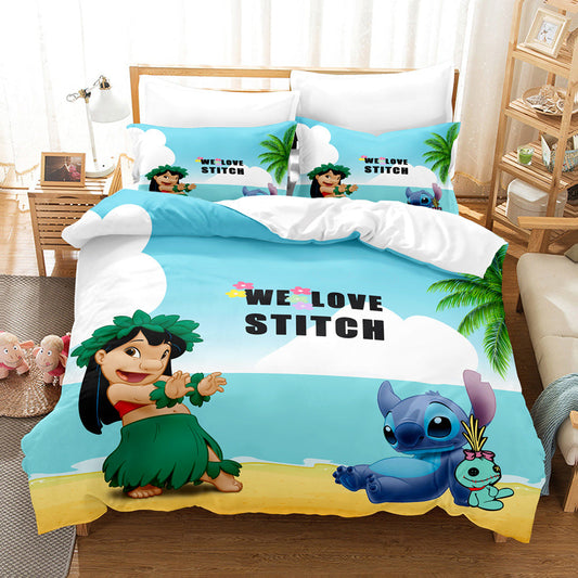 Stitch Bedding Set DN Lilo We Love Stitch Duvet Covers Colorful Unique Gift