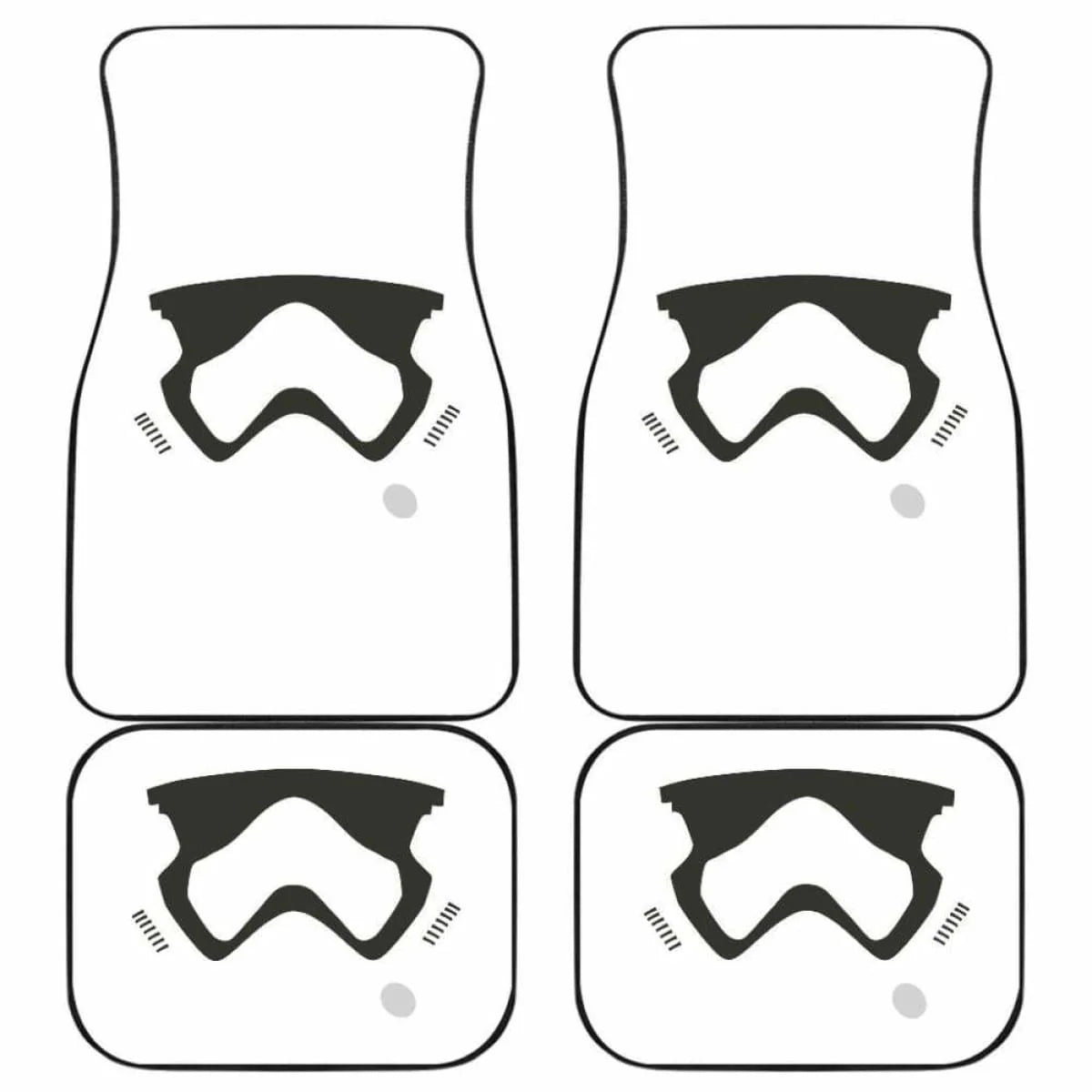 SW Car Mats SW Stormstrooper Face Pattern Car Floor Mats White