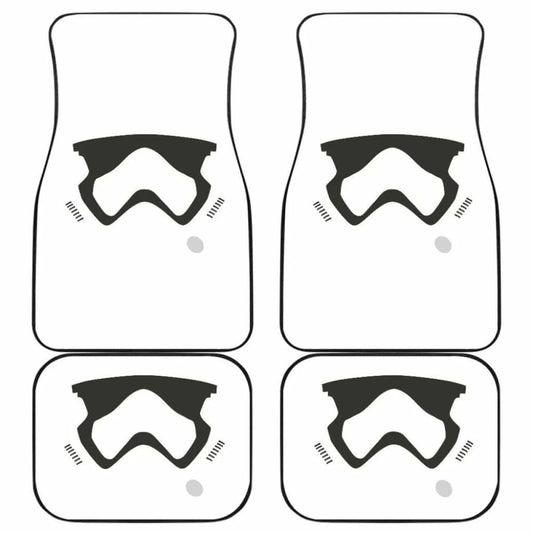 SW Car Mats SW Stormstrooper Face Pattern Car Floor Mats White