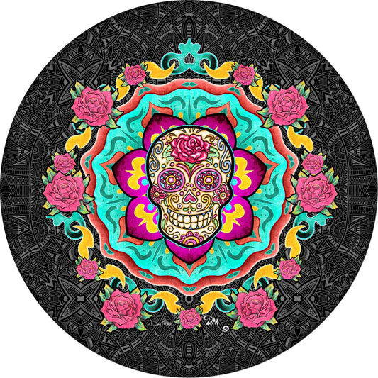 Skull Spare Tire Cover Sugar Skull Rose Mandala Style Tire Covers Colorful