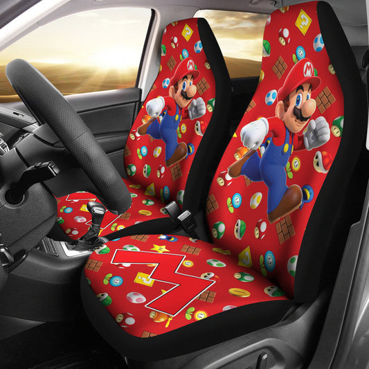 Mario Car Seat Covers Super Mario Game Items Seat Covers Red