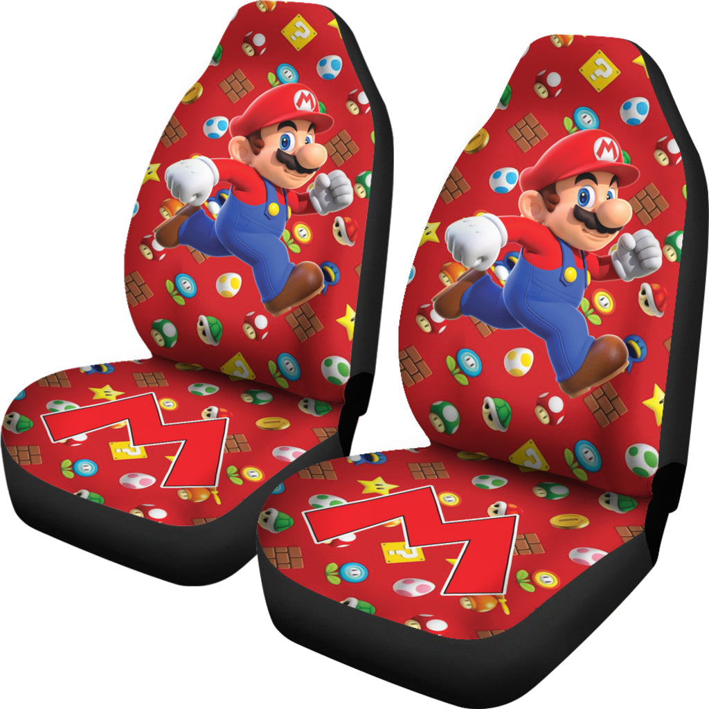 Mario Car Seat Covers Super Mario Game Items Seat Covers Red