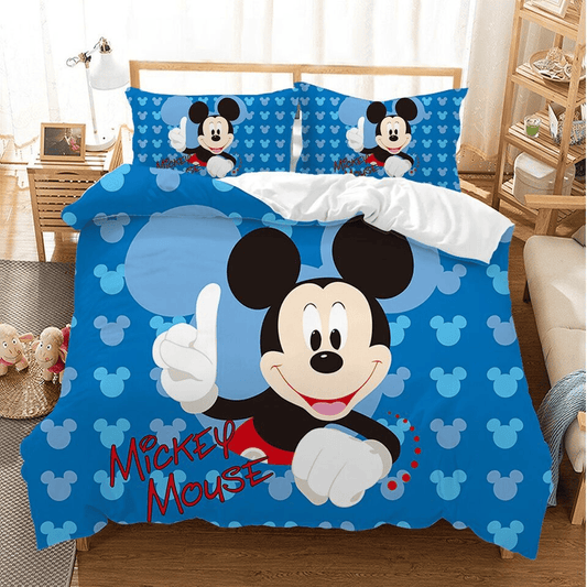 MM Bedding Set DN MM Graphic Mouse Head Pattern Duvet Covers Blue Unique Gift