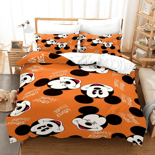 MM Bedding Set DN MM All Face Emotions Pattern Duvet Covers Orange Unique Gift