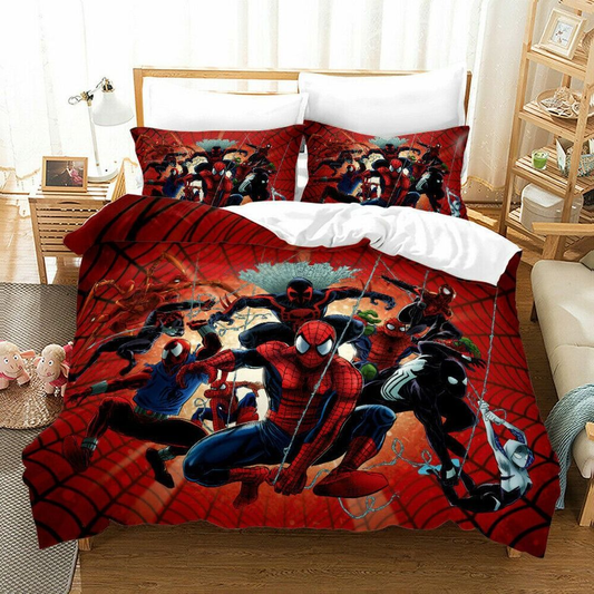 Spiderman Bedding Set MV Spiderman Every Versions Graphic Duvet Covers Red Unique Gift