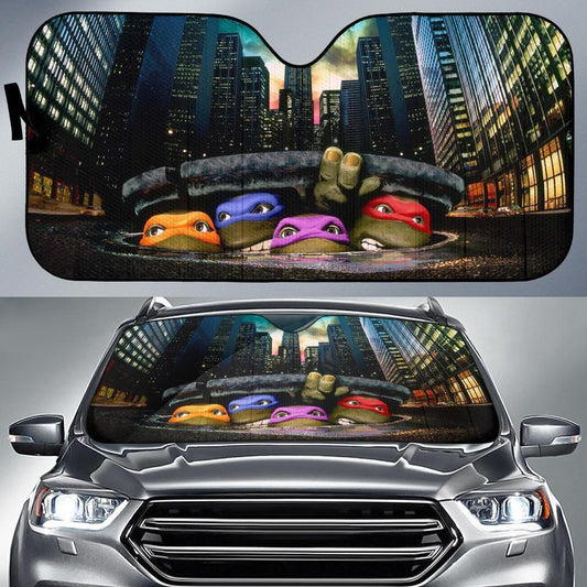 TMNT Car Sun Shade Teenage Mutant Ninja Turtles Under The Drain Winshield Sun Shade Colorful