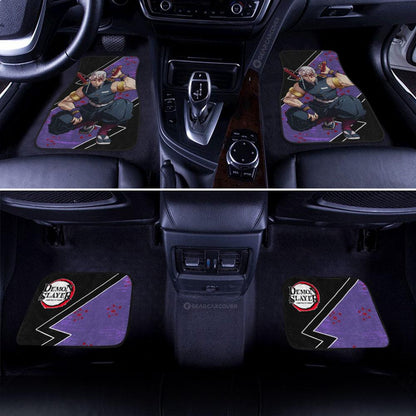 Demon Slayer Car Mats Tengen Uzui Pattern Demon Slayer Logo Car Floor Mats