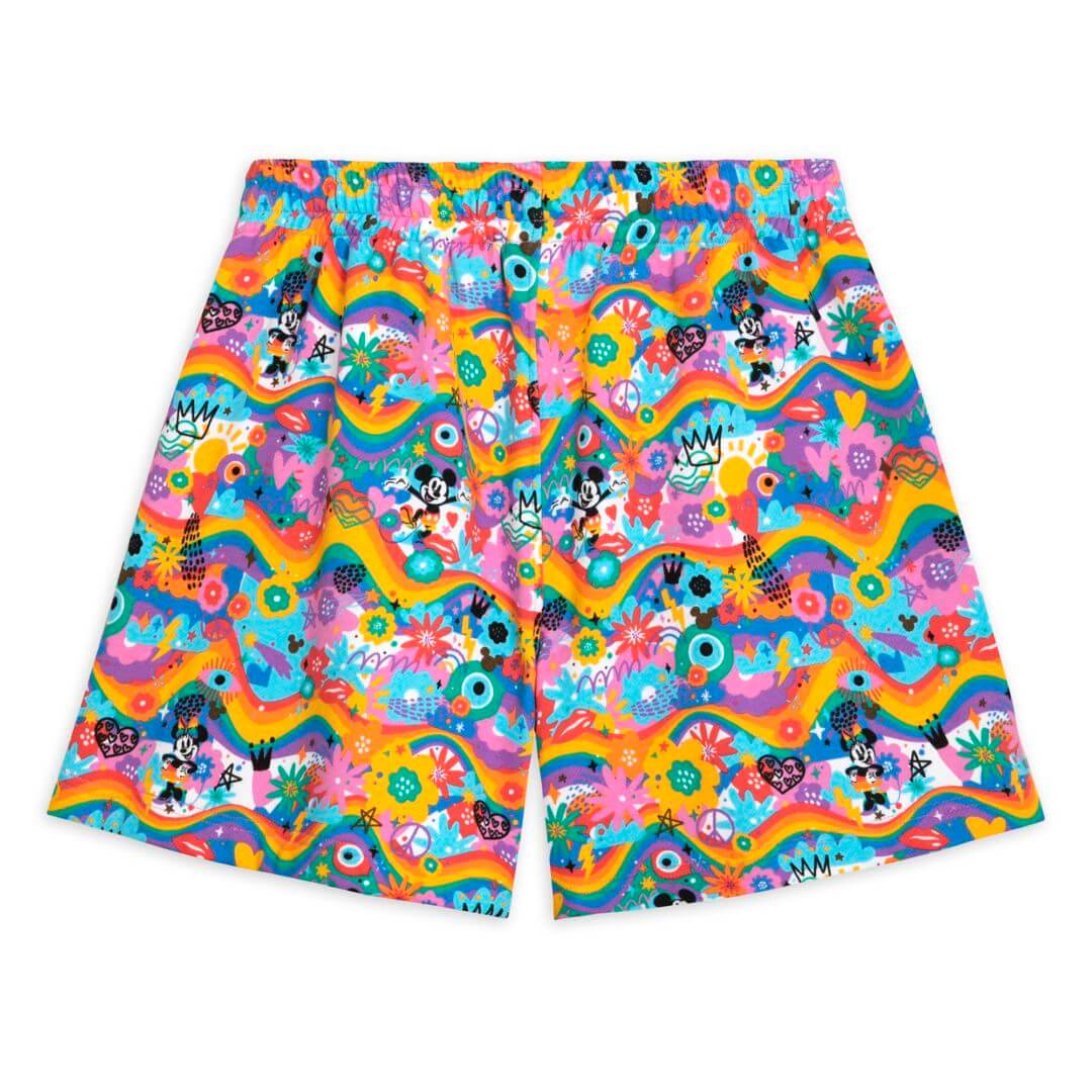 MM Shorts MM And Minnie Flower Pattern Beach Shorts Colorful