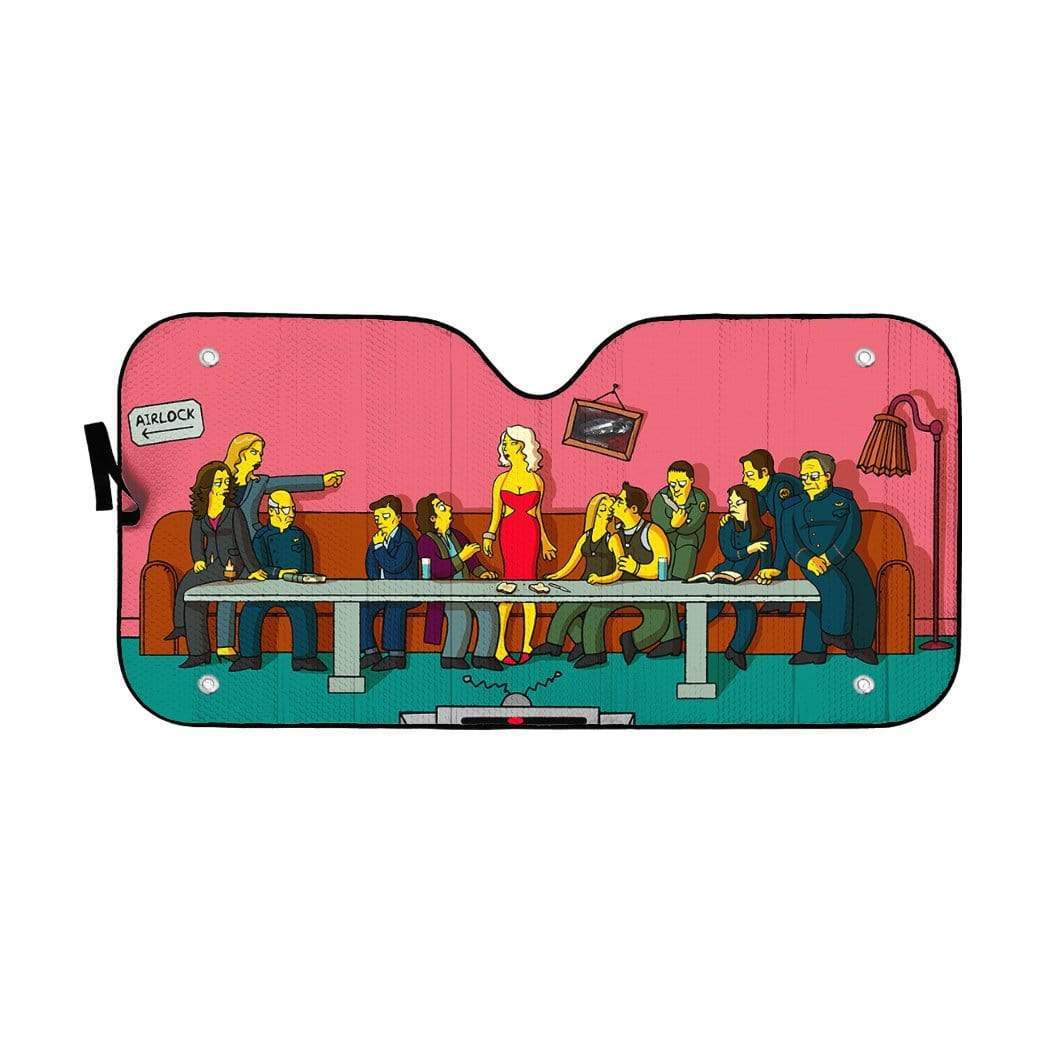 Gearhumans The Last Supper Simpsons Custom Auto Car SunShade
