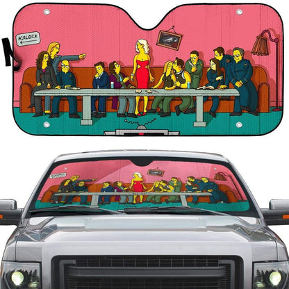 Gearhumans The Last Supper Simpsons Custom Auto Car SunShade