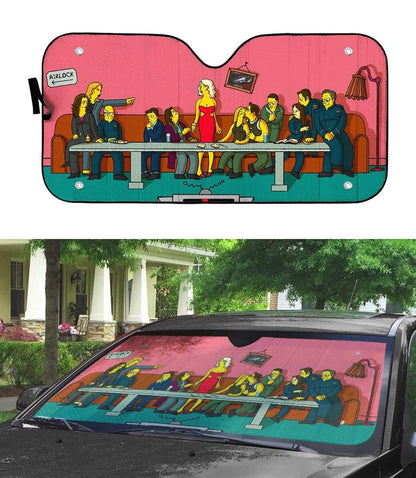 Gearhumans The Last Supper Simpsons Custom Auto Car SunShade