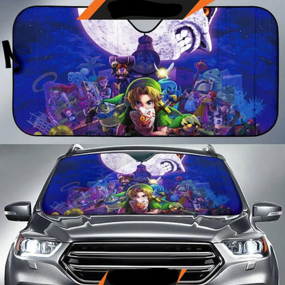 Legend Of Zelda Car Sun Shade The Legend Of Zelda Moon Graphic Winshield Sun Shade Colorful