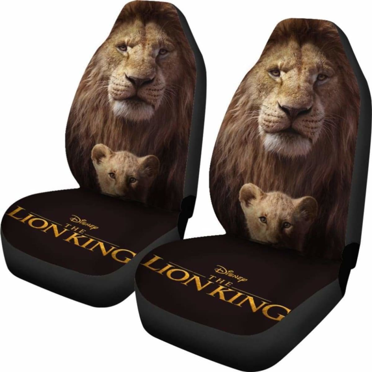 LK Car Seat Covers DN The Lion King And Simba Graphic Seat Covers Black Brown