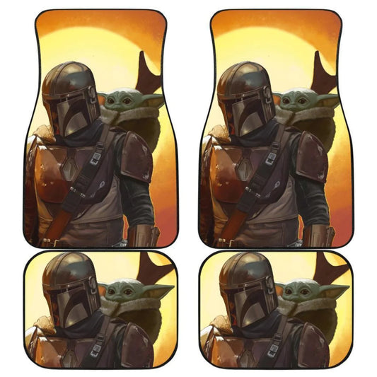 SW Car Mats SW The Mandalorian And Baby Yoda Graphic Car Floor Mats Colorful