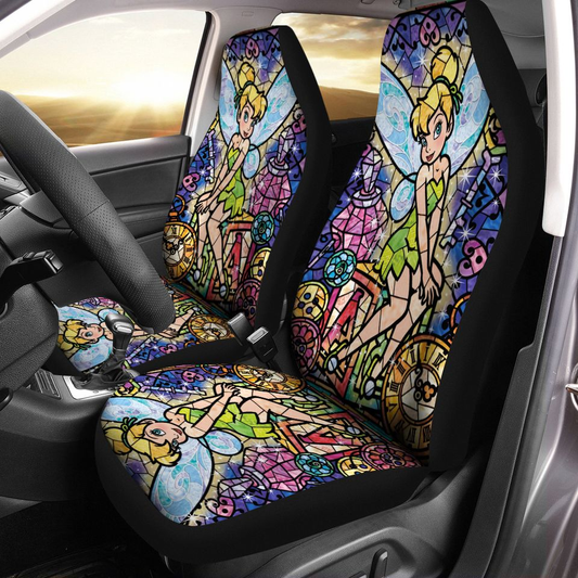 Tinker Bell Car Seat Covers Tinker Bell In Stained Glasses Seat Covers Colorful