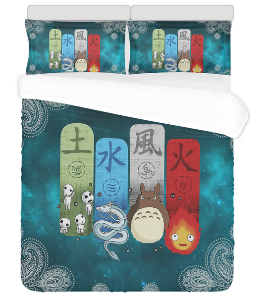 SGhibli Bedding Set SGhibli Magical Creature And Colors Duvet Covers Colorful Unique Gift