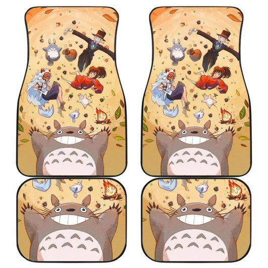 SGhibli Car Mats SGhibli Totoro Throwing Other Characters Car Floor Mat Yellow