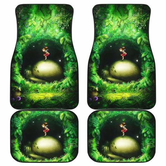 SGhibli Car Mats SGhibli Totoro Sleeping In The Tree Graphic Car Floor Mat Green