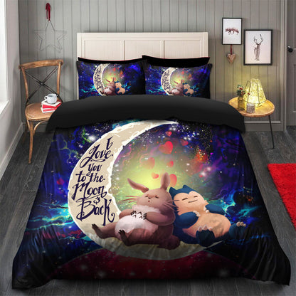 Totoro Ghibli Snorlax Love You To The Moon Galaxy Bedding Set