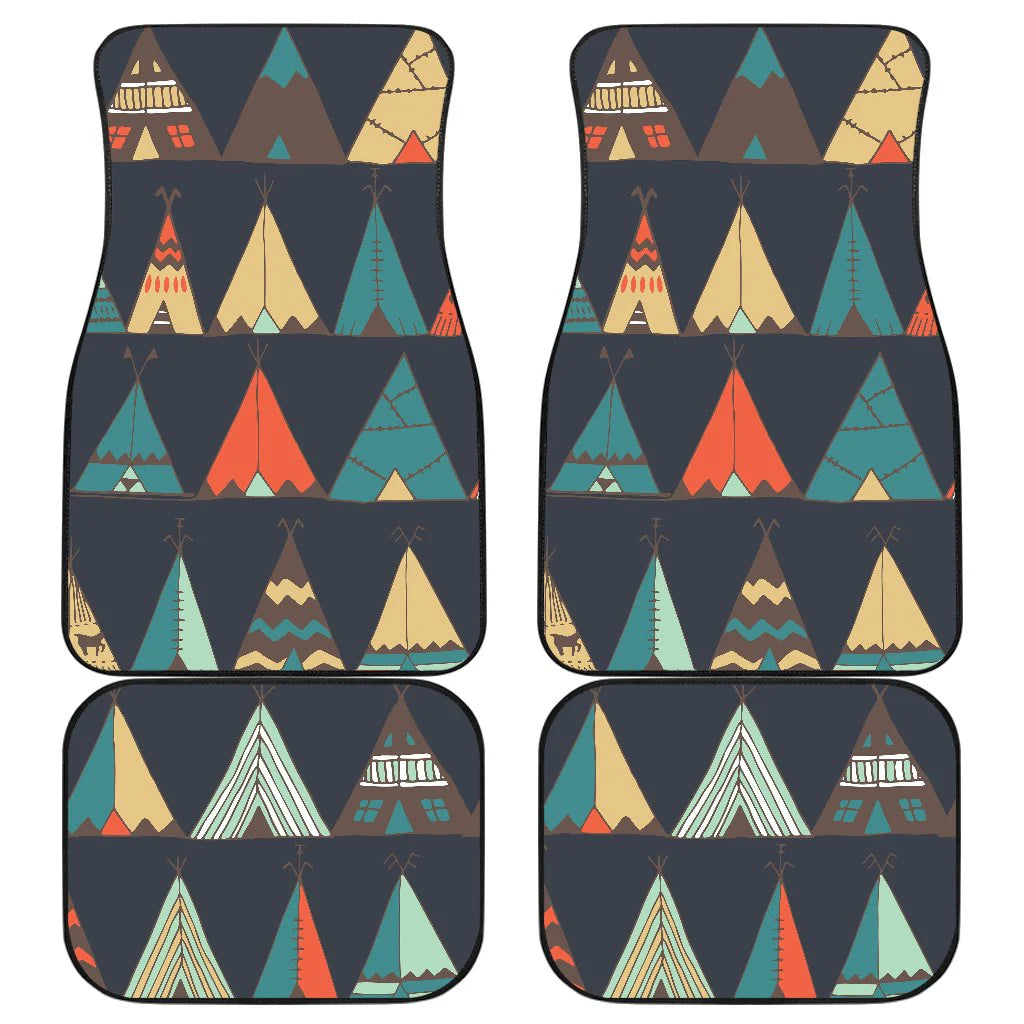 Native American Car Mats Native American Tribal Tents Pattern Car Floor Mats Colorful