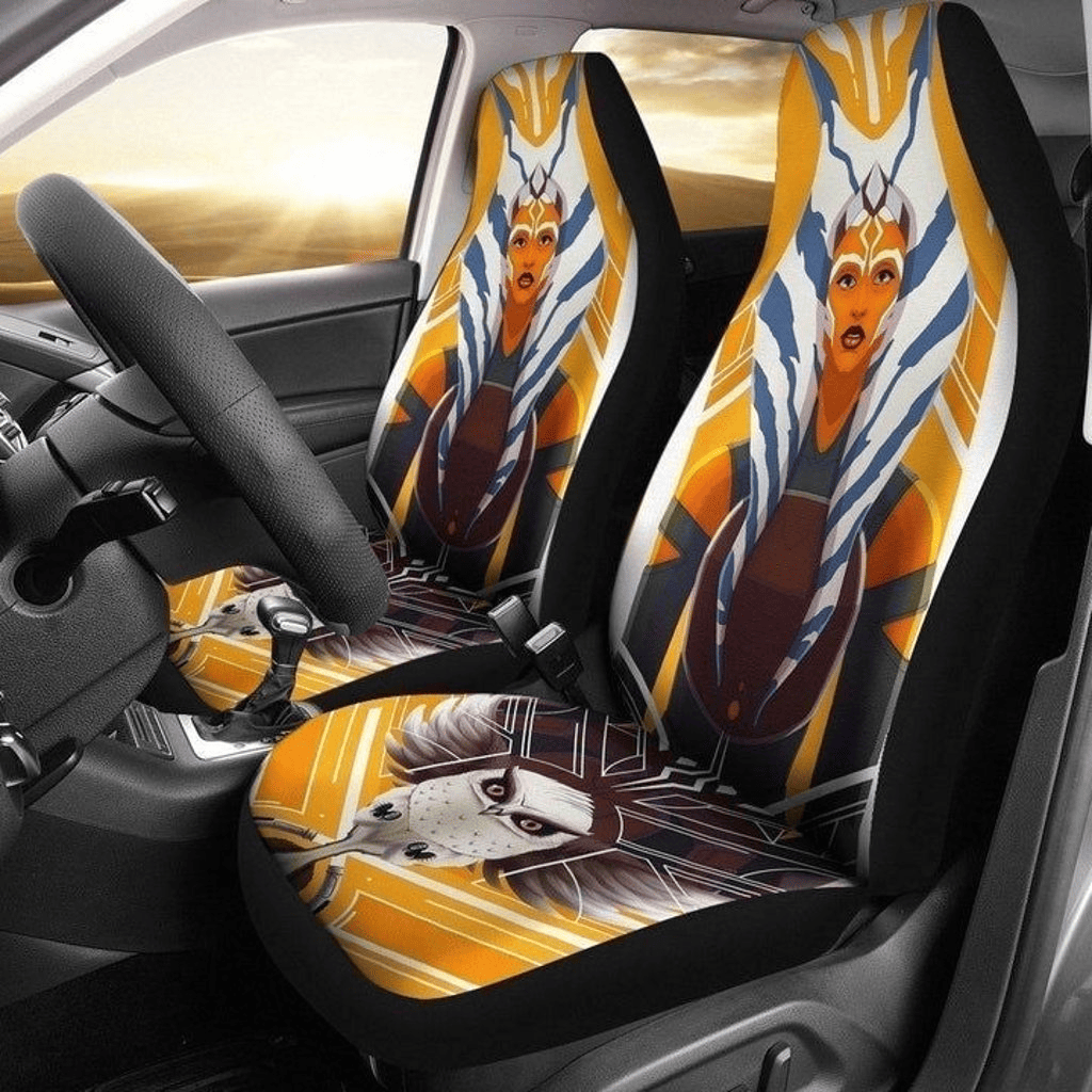 SW Car Seat Covers SW Ahsoka Character Graphic Seat Covers Colorful