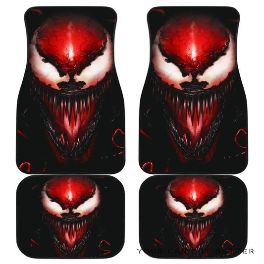 Venom Car Mats Venom Carnage Face Detail Graphic Car Floor Mats Red