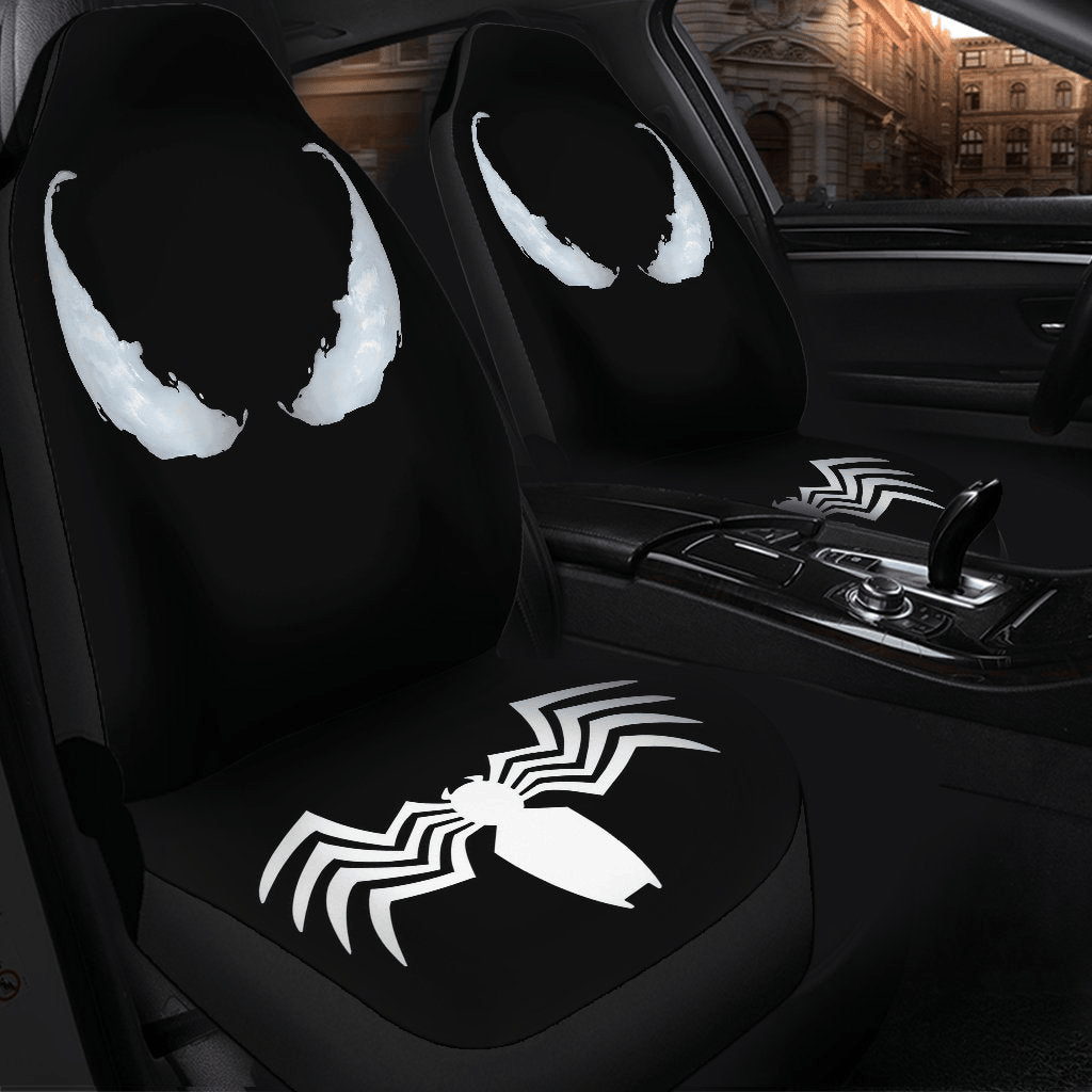 Venom Car Seat Covers Venom Face Mask Symbol Seat Covers Black White