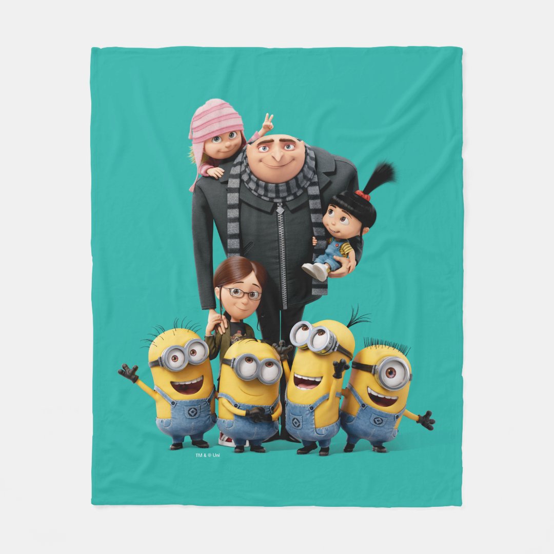 Minions Blanket Characters Minions Gru Agnes Margo And Edith Blanket Green