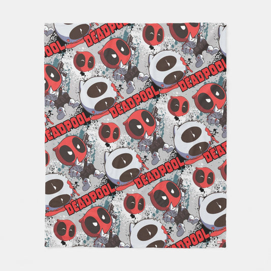 Deadpool Blanket Chibi Deapool Imposter Pattern Blanket Red Gray