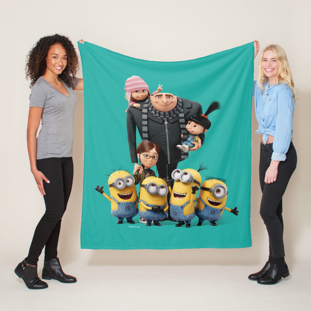 Minions Blanket Characters Minions Gru Agnes Margo And Edith Blanket Green