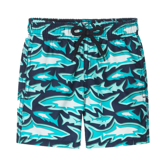 Shark Shorts Shark Silhouette Pattern Beach Shorts Blue