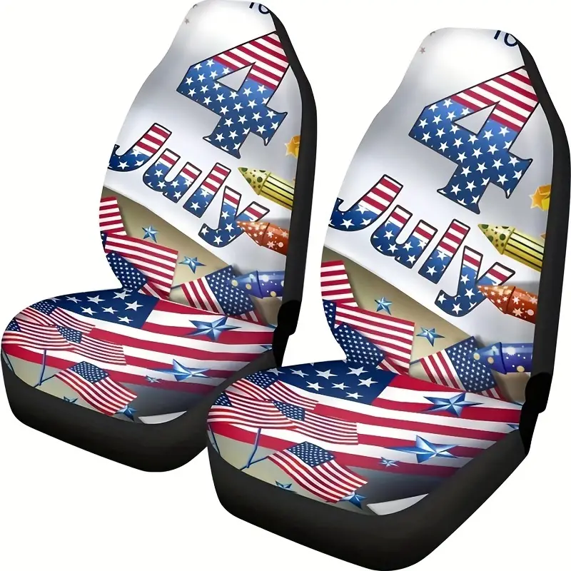 4th Of July Car Seat Covers Fourth Of July American Flag Seat Covers Red Blue