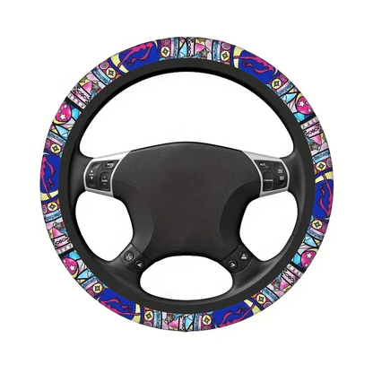 Sailor Moon Steering Wheel Cover Sailor Moon Silhouette Stained Glasses Driving Wheel Cover Colorful