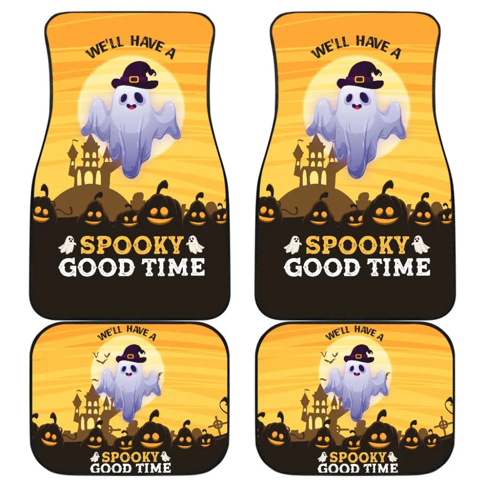 Halloween Car Mats Halloween We'll Have A Spooky Good Time Car Floor Mats Black Orange