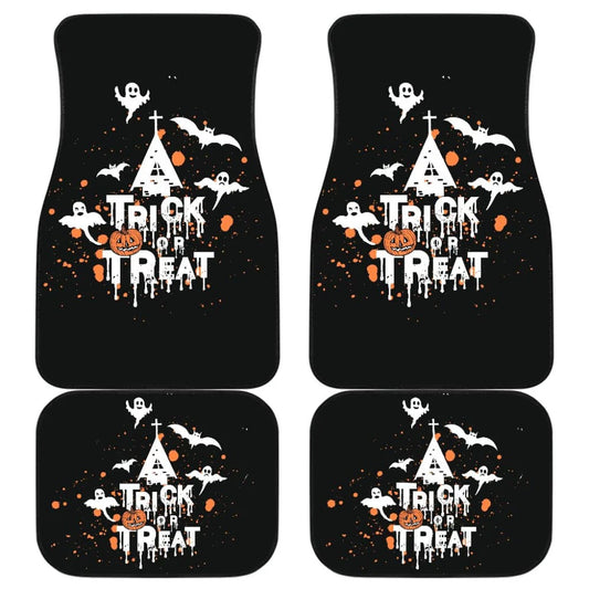 Halloween Car Mats Halloween Trick Or Treat Car Floor Mats Black White