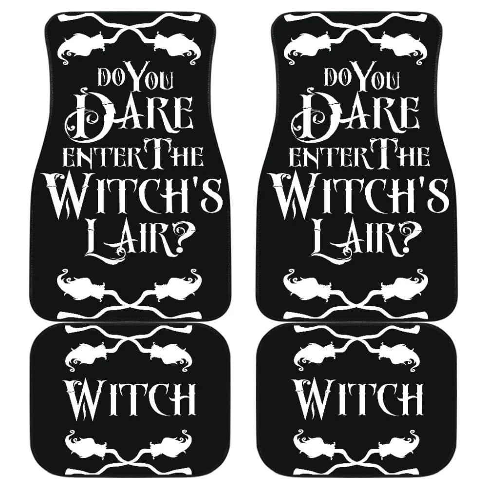 Halloween Car Mats Do You Dare Enter The Witch Lair Car Floor Mats Black White