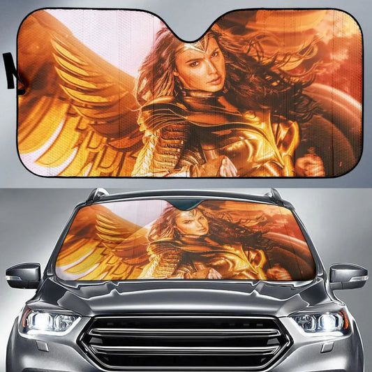 Wonder Woman Car Sun Shade Wonder Woman Golden Suit Winshield Sun Shade Yellow