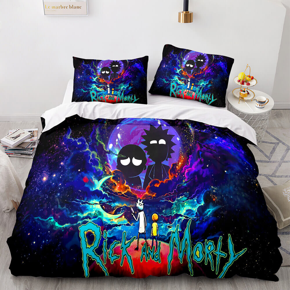 Rick And Morty Bedding Set Rick And Morty Looking At Yourself Duvet Covers Colorful Unique Gift