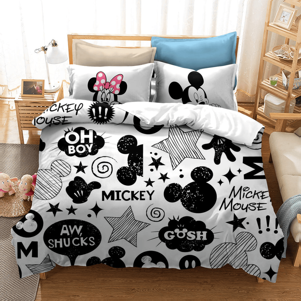 MM Bedding Set DN Oh Boys Aw Shucks MM Pattern Duvet Covers Black Whit ...