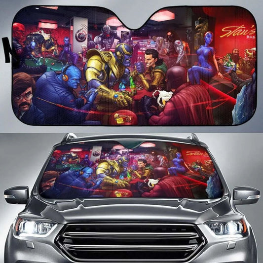 MV Car Sun Shade X-Men Vs Avengers All Together Winshield Sun Shade Colorful