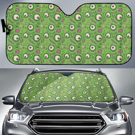 Zombie Car Sun Shade Funny Zombie Eyes Pattern Winshield Sun Shade Green