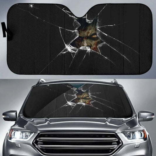 Zombie Car Sun Shade Zombies Breaking The Glasses Winshield Sun Shade Black