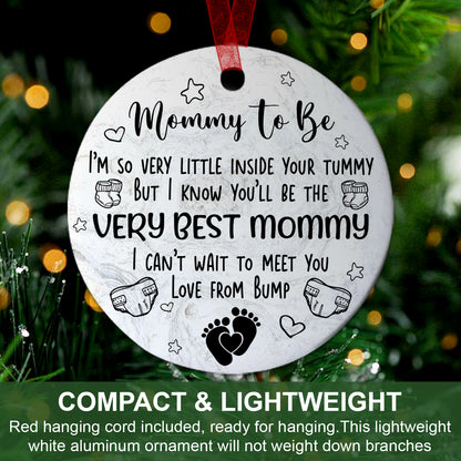 Mommy To Be Christmas Ornament Pregnancy Announcement Ornament Expecting Baby Gift For New Parents-Aluminum Metal Ornament