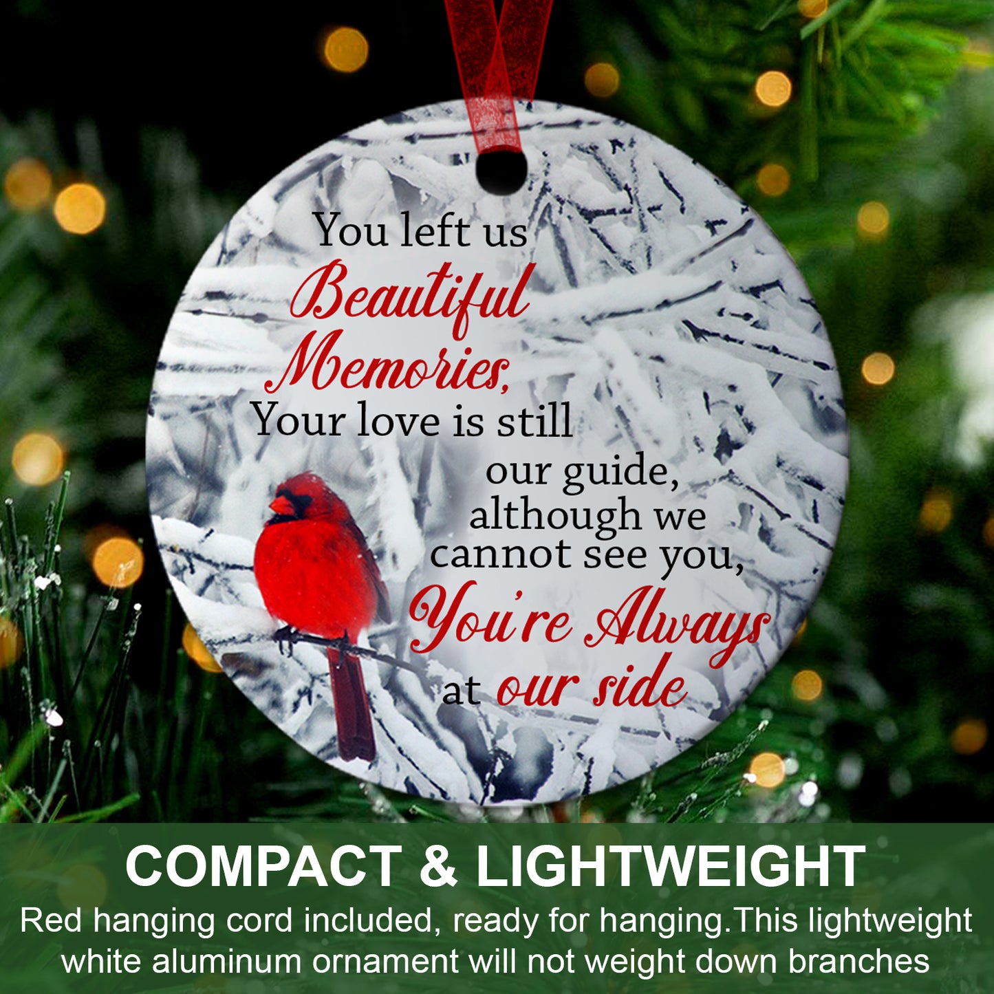 In Loving Memory Christmas Ornament Beautiful Memories Ornament Sympathy Keepsake Gift For Loss Of Loved One-Aluminum Metal Ornament-Memorial Gift