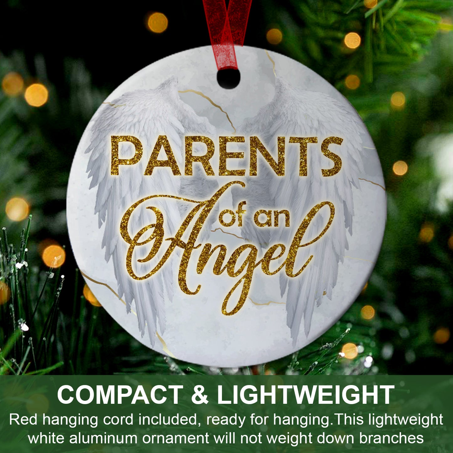 Sympathy Infant Loss Memorial Ornament Parents Of An Angel Ornament Keepsake Gift For Loss Of Baby-Aluminum Metal Ornament With Ribbon