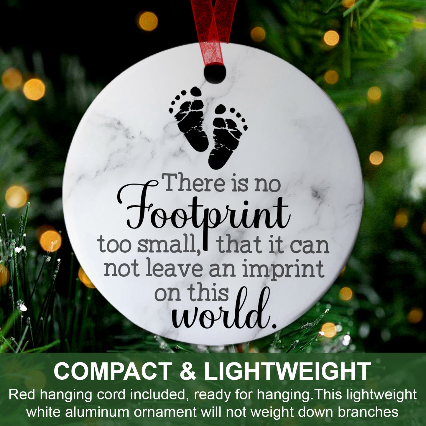 Baby Ornament Christmas These is No Footprint Miscarriage Ornament Sympathy Keepsake Gift For The Loss Of Baby-Aluminum Metal Ornament With Ribbon