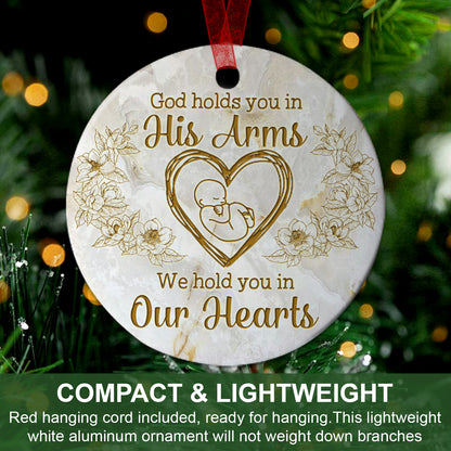 Baby Memorial Ornament God Hold You In His Arms We Hold You In Our Hearts Ornament Sympathy Keepsake Gift For The Loss Of Baby-Aluminum Metal Ornament