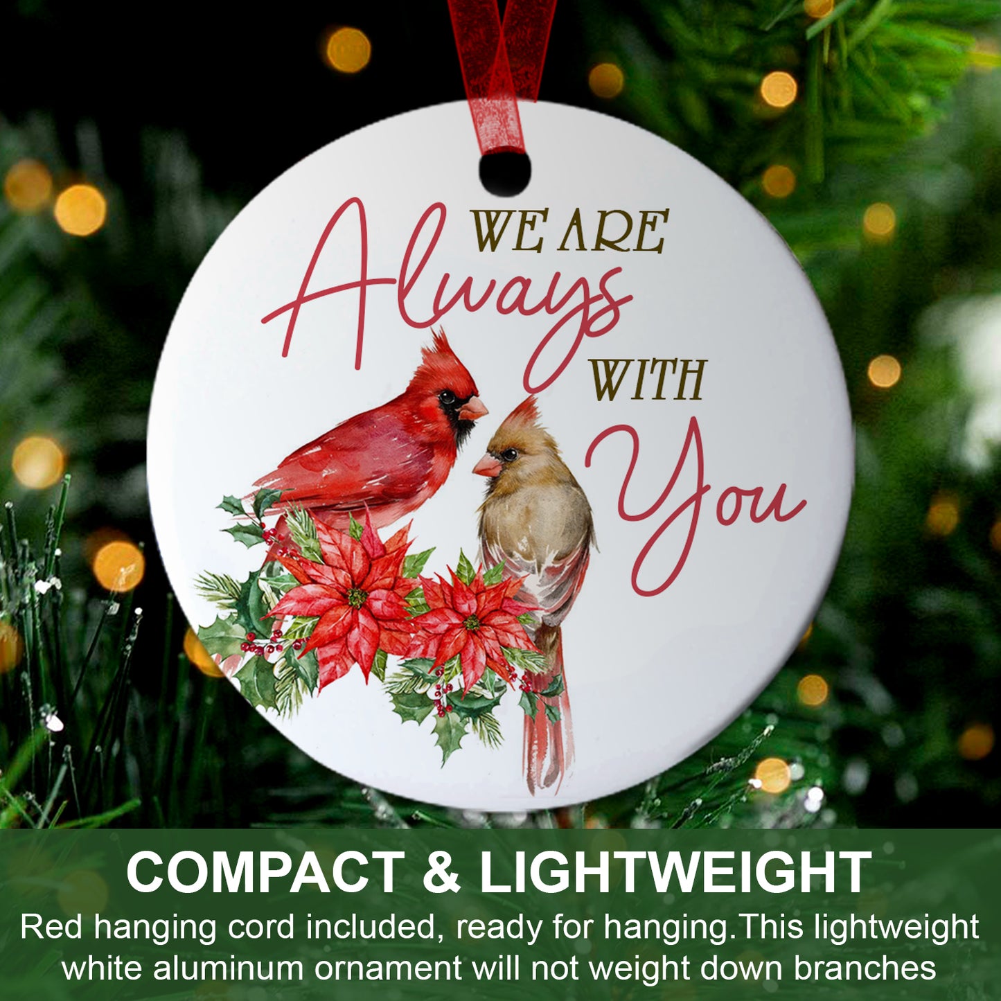 Mom & Dad Memorial Ornament We Are Always With You Ornament Sympathy Keepsake Gift For Loss Of Mom Dad - Aluminum Metal Ornament