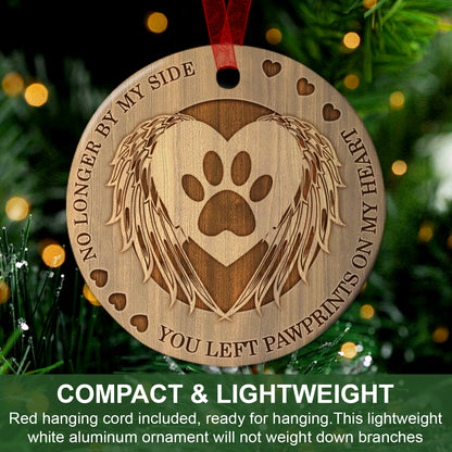 Dog Memorial Ornament You Left Pawprints On My Heart Here Ornament Sympathy Gift For Loss Of Dog - Aluminum Metal Ornament- Pet Memorial Gifts