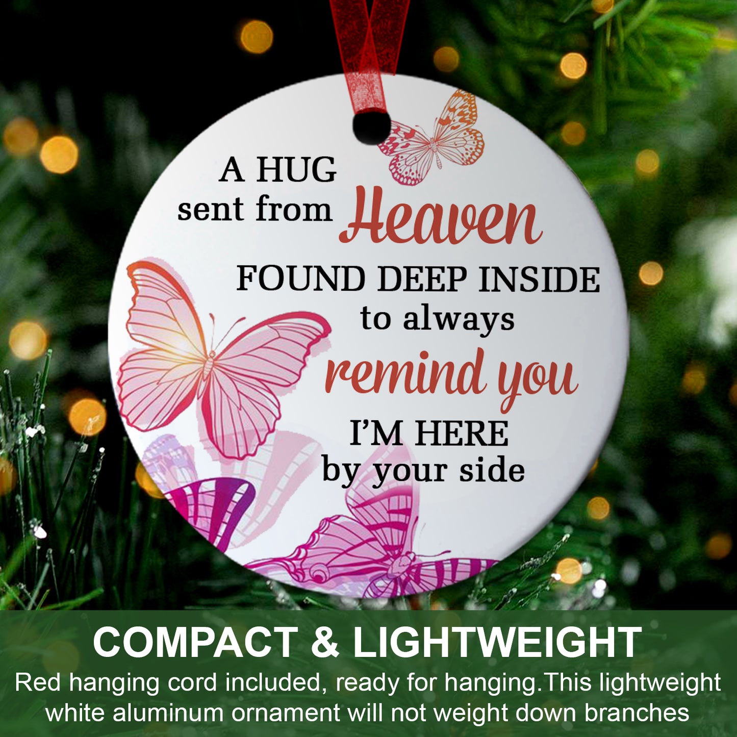 Keepsake Ornament A Hug Sent Form Heaven Ornament Memorial Gift For Loss Of Loved Ones - Aluminum Metal Ornament- In Loving Memory Of Dad Mom